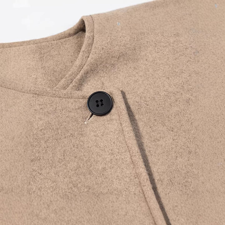 Damen Modische Kurzjacke mit asymmetrischem Schnitt und Knopfdesign Drune