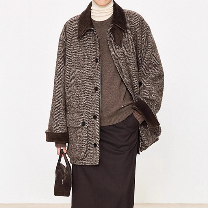 Damen Übergangsjacke im modernen Herringbone-Design Drune