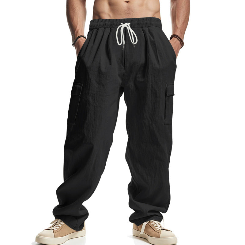 Herren lockere Cargohose mit elastischem Bund und praktischen Seitentaschen Drune