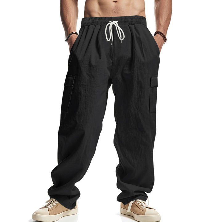 Herren lockere Cargohose mit elastischem Bund und praktischen Seitentaschen Drune