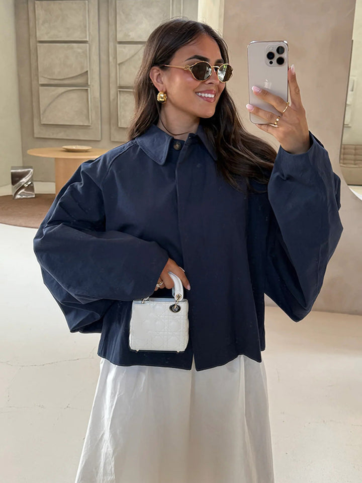 Damen Oversized Bluse mit dekorativen Puffärmeln Drune