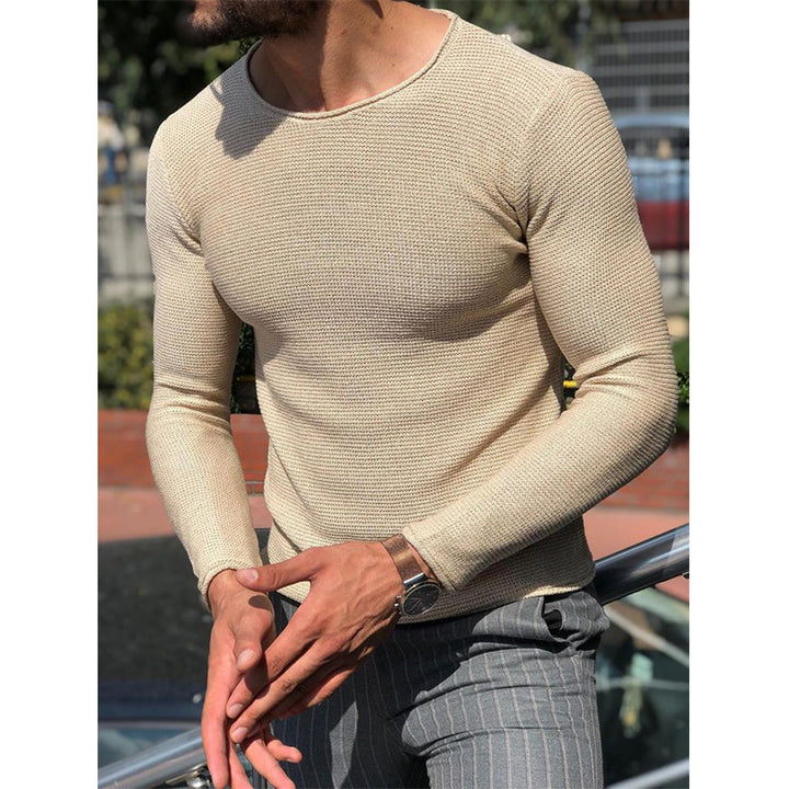 Herren Langarm T-Shirt mit strukturiertem Gewebe Drune