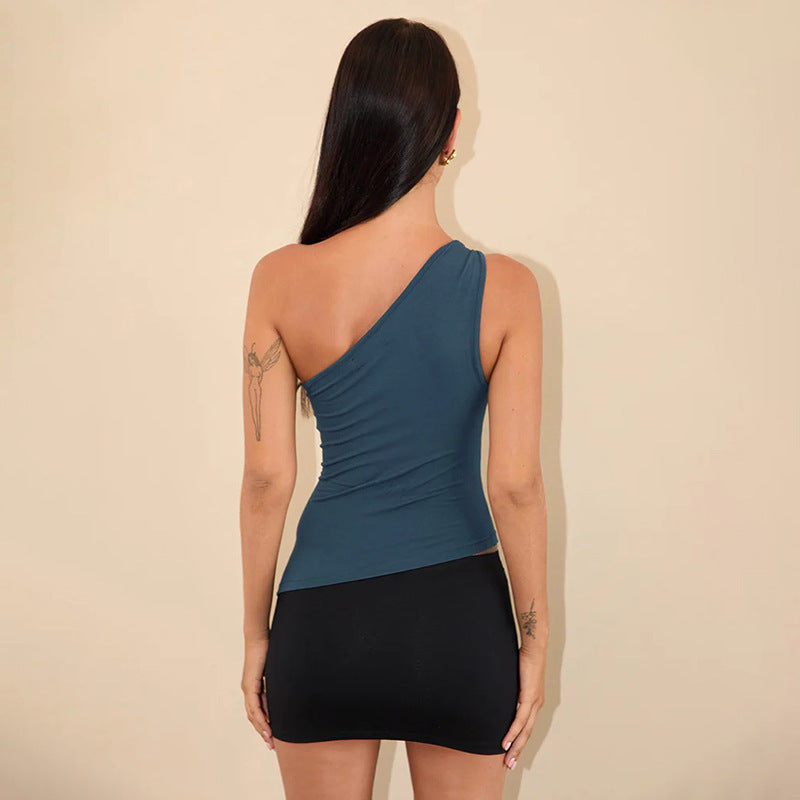 Damen asymmetrisches Trägershirt mit elegantem Knoten-Detail Drune