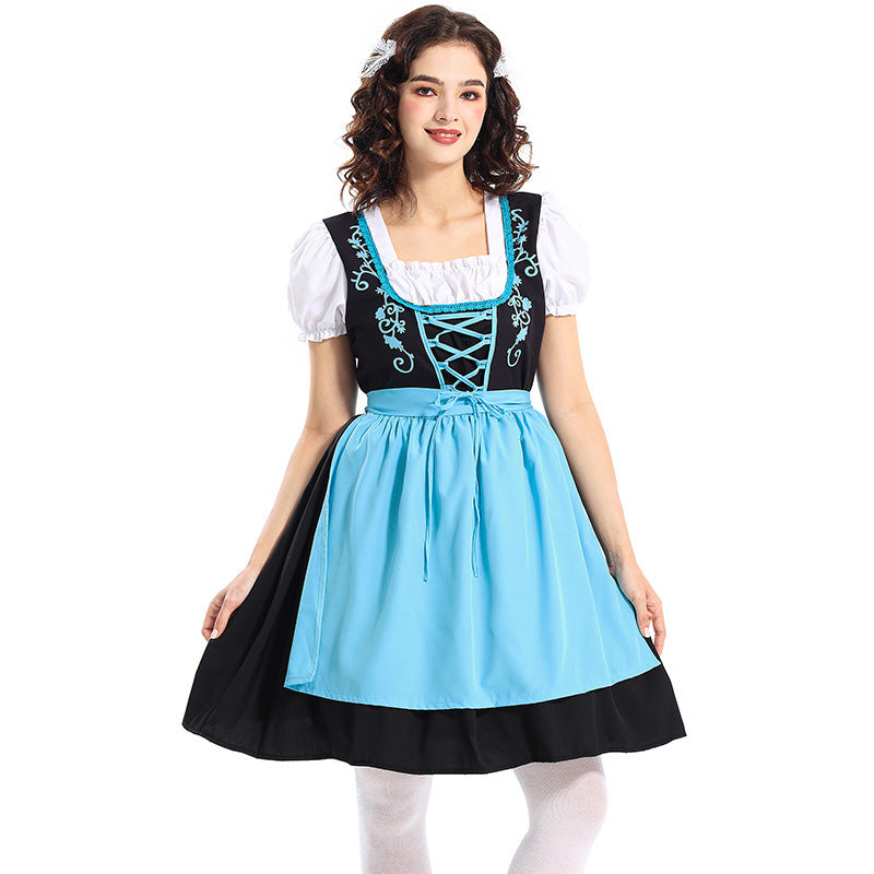 Damen nan traditionelles Dirndlkleid mit dekorativer Schnürung und abnehmbarer Schürze Drune