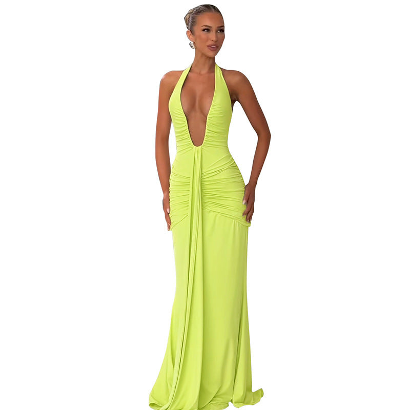 Damen Elegantes Wickelkleid mit tiefem V-Ausschnitt und raffinierten Drapierungen Drune