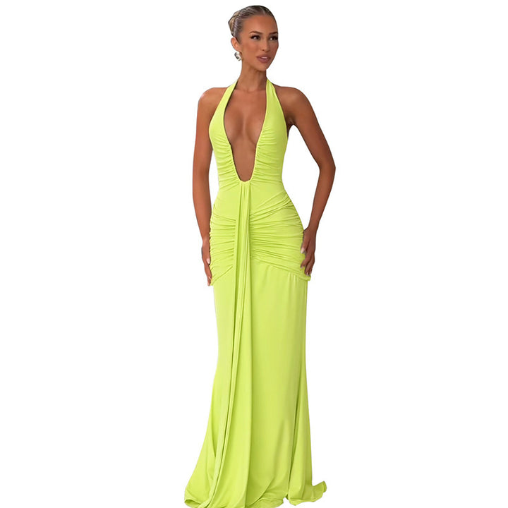 Damen Elegantes Wickelkleid mit tiefem V-Ausschnitt und raffinierten Drapierungen Drune