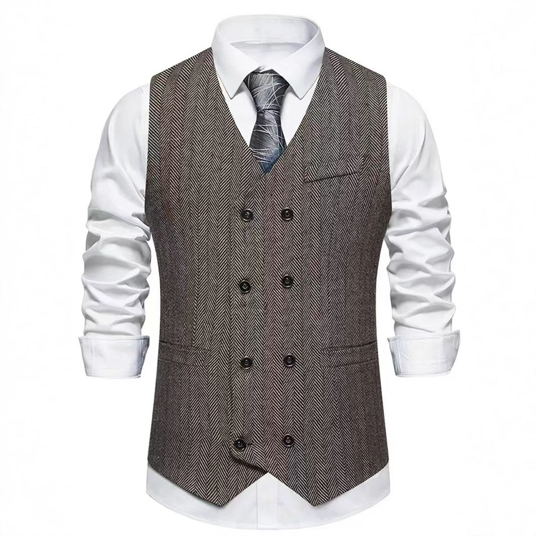 Herren elegante doppelreihige Weste Drune