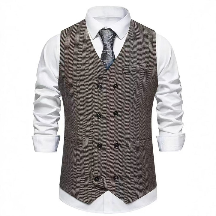 Herren elegante doppelreihige Weste Drune