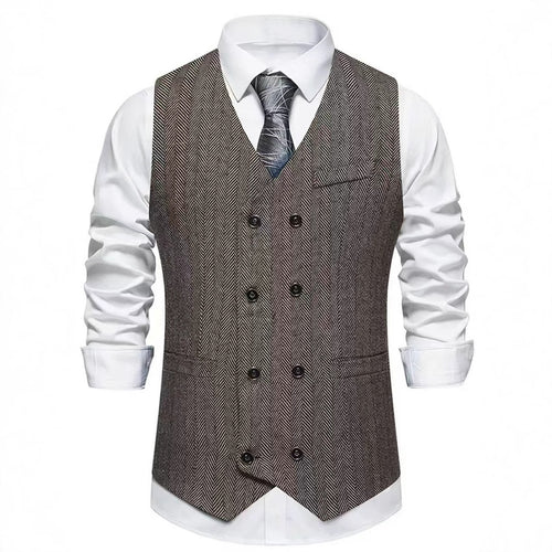 Herren elegante doppelreihige Weste Drune