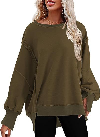 Damen Oversize Sweatshirt mit ballonartigen Ärmeln Drune
