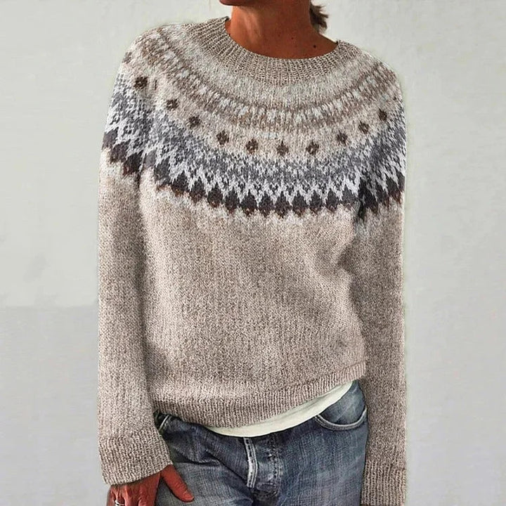 Damen Strickpullover mit lebhaftem Muster und komfortablem Schnitt Drune