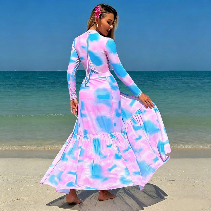 Damen Langärmliges Maxikleid Drune