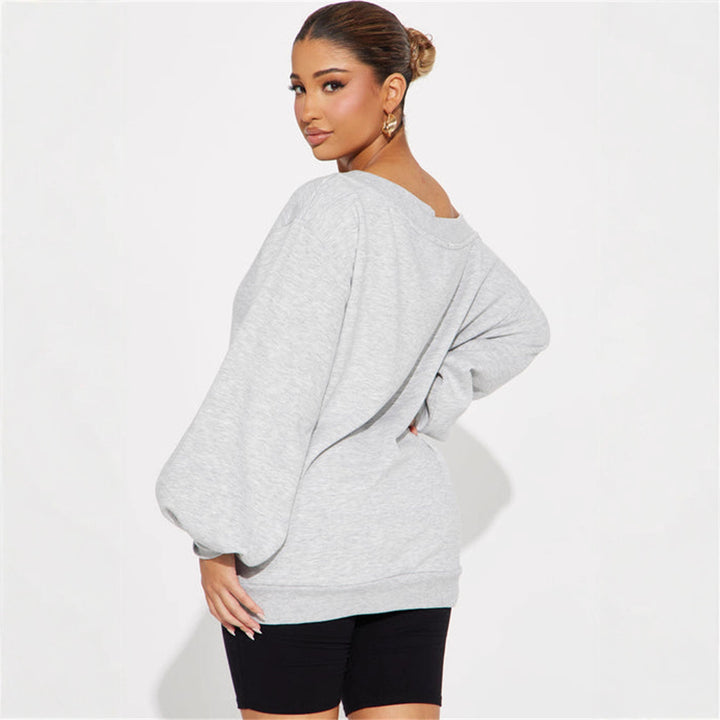 Damen lässiger Oversized Sweatpullover mit asymmetrischem Schnitt Drune