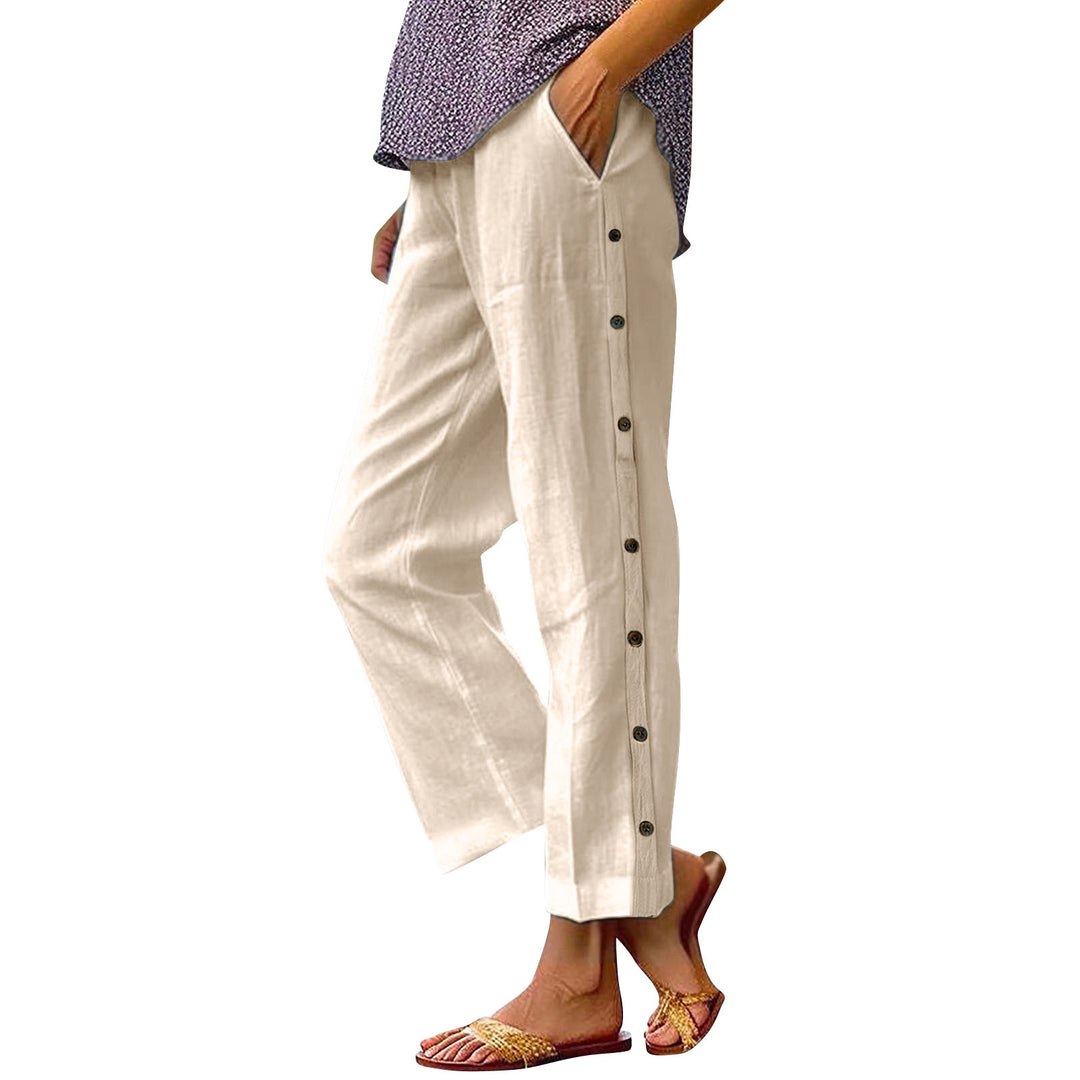 Damen Leichte und luftige Sommerhose mit seitlichen Knöpfen Drune