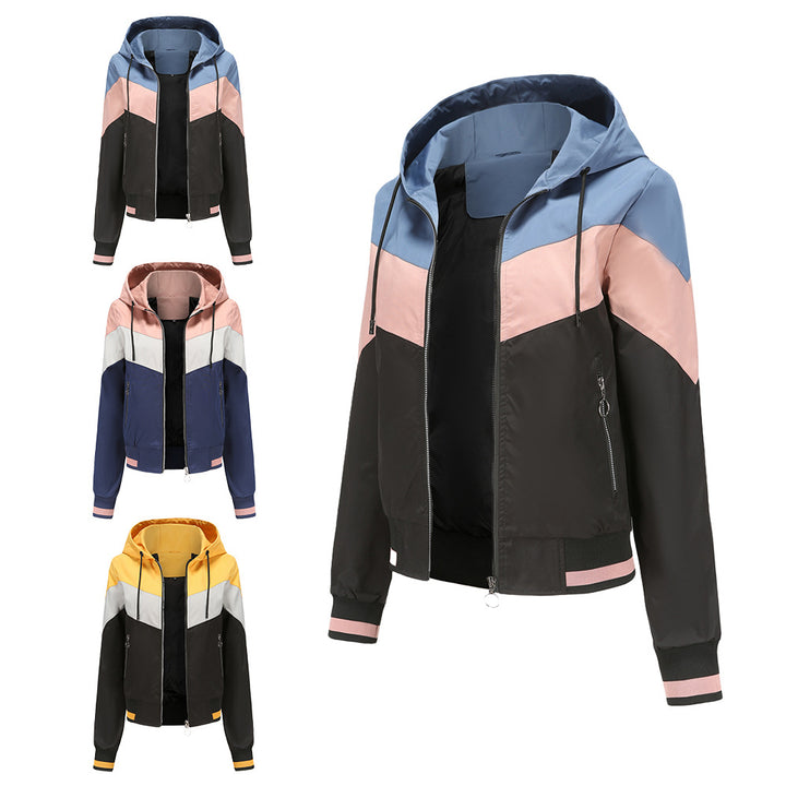 Damen vielseitige Sportjacke mit stylishem Farbblockdesign Drune
