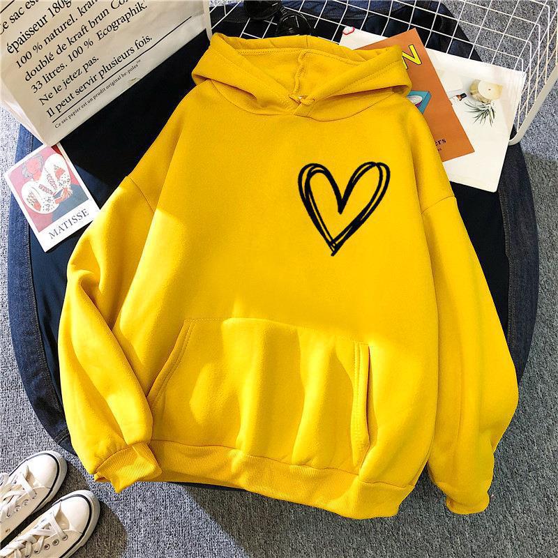 Damen Kapuzenpullover mit lieblichen Herzmotiv Drune