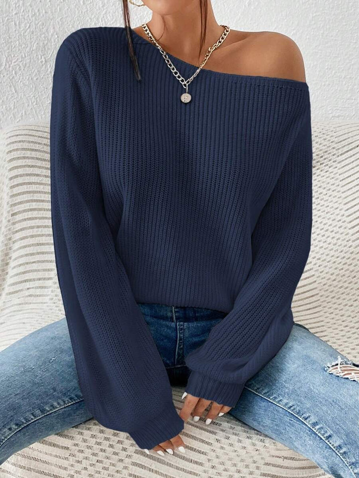 Damen Oversized Strickpullover mit weiten Ärmeln und lässigem Design Drune