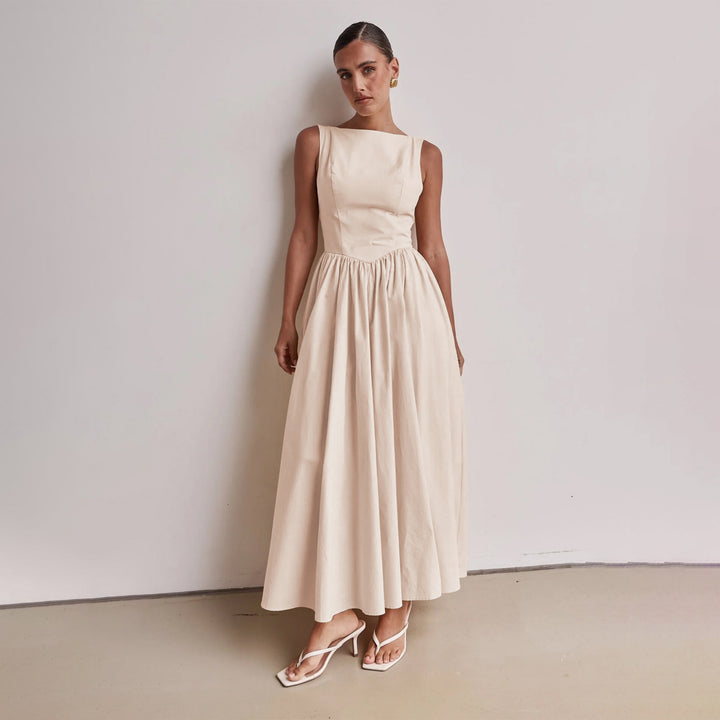 Damen Maxikleid mit zeitlosem Schnitt und elegantem Taillenbund Drune