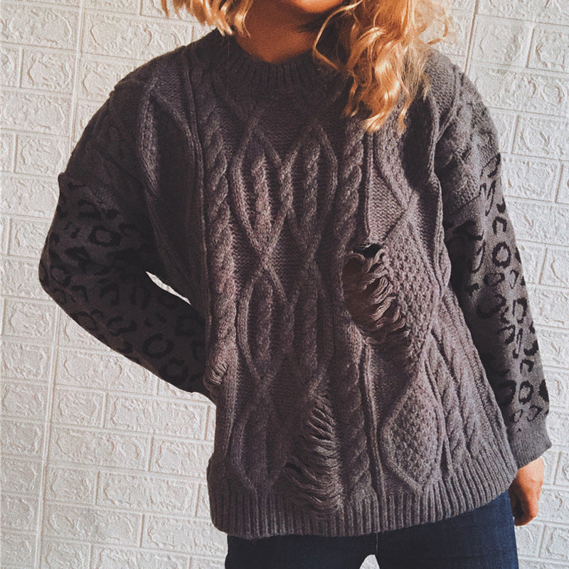 Damen lässiger Strickpullover mit modernem Muster und einzigartigen Details Drune