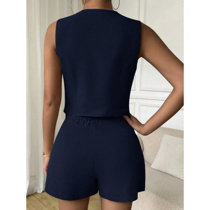 Damen Elegantes Jumpsuit mit klassischem Schnitt und modischen Knöpfen Drune