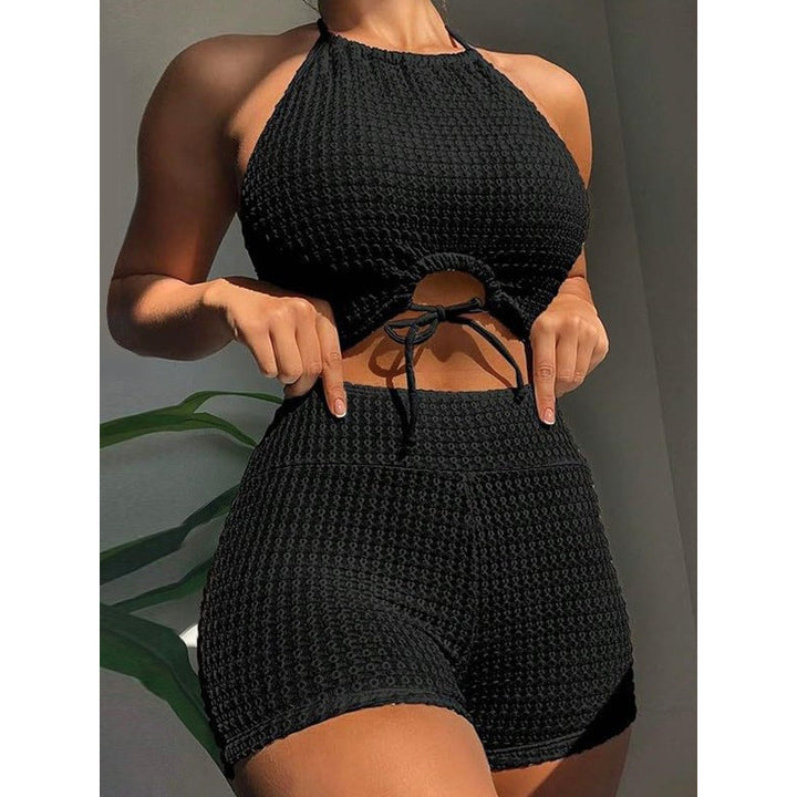 Damen Bikini-Set mit raffinierten Schnittdetails und elastischen Trägern Drune