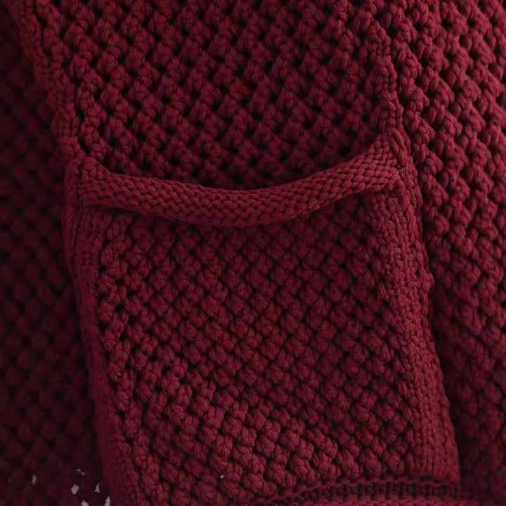 Damen Strickjacke mit strukturiertem Gewebe und metallischen Knöpfen Drune