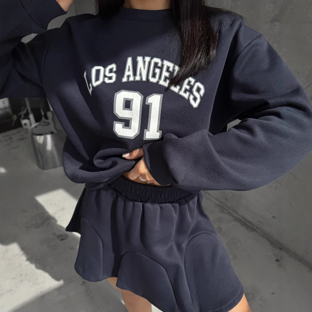Damen Sportlicher Sweater und Rock Set Drune