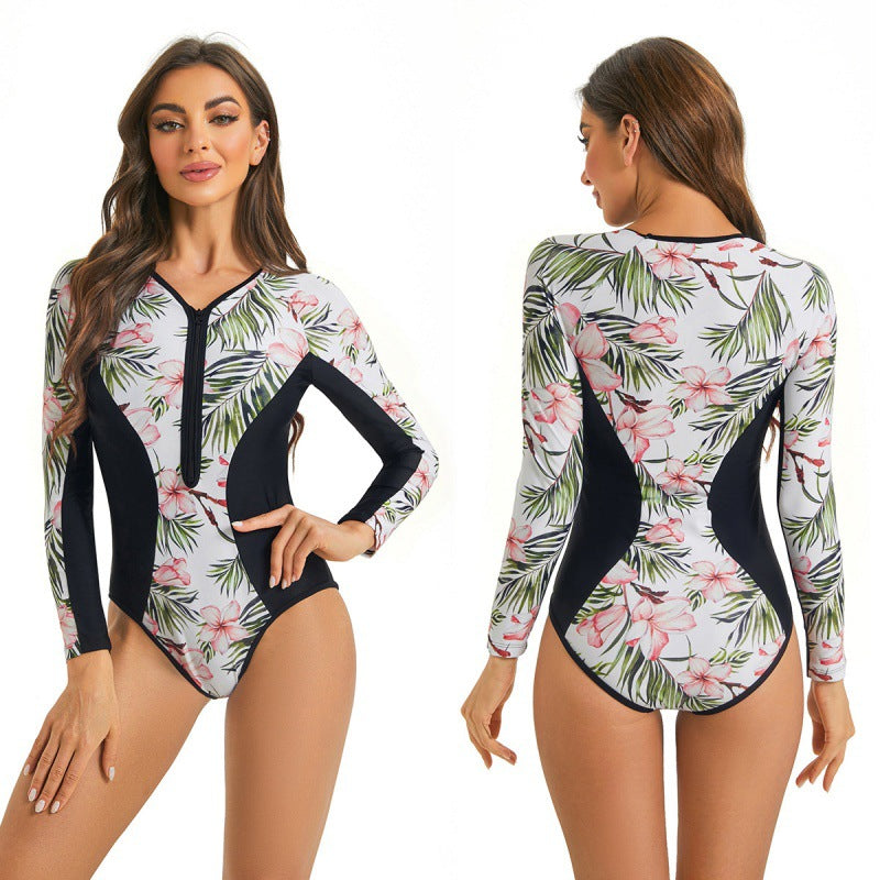 Damen Surfanzug mit floralem Muster und sportlichem Schnitt Drune
