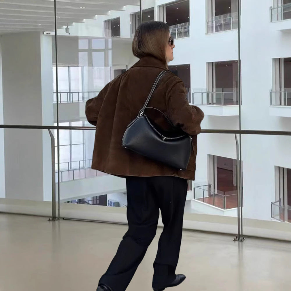 Damen Modische Jacke mit oversized Schnitt und lässigen Taschen Drune