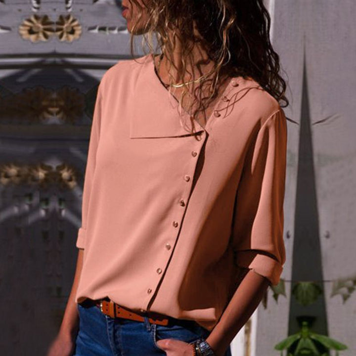 Damen Button-Up Relaxed Fit Bluse Drune
