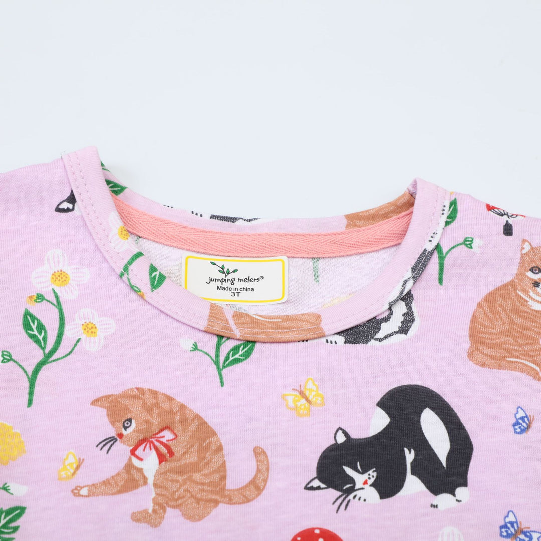 Mädchen T-Shirt Kleid mit kreativem Taschenmotiv Drune