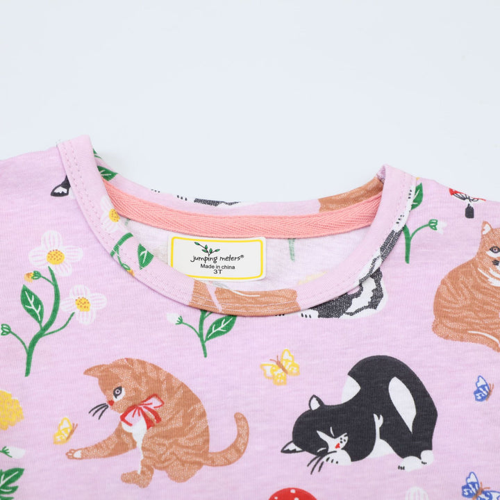 Mädchen T-Shirt Kleid mit kreativem Taschenmotiv Drune