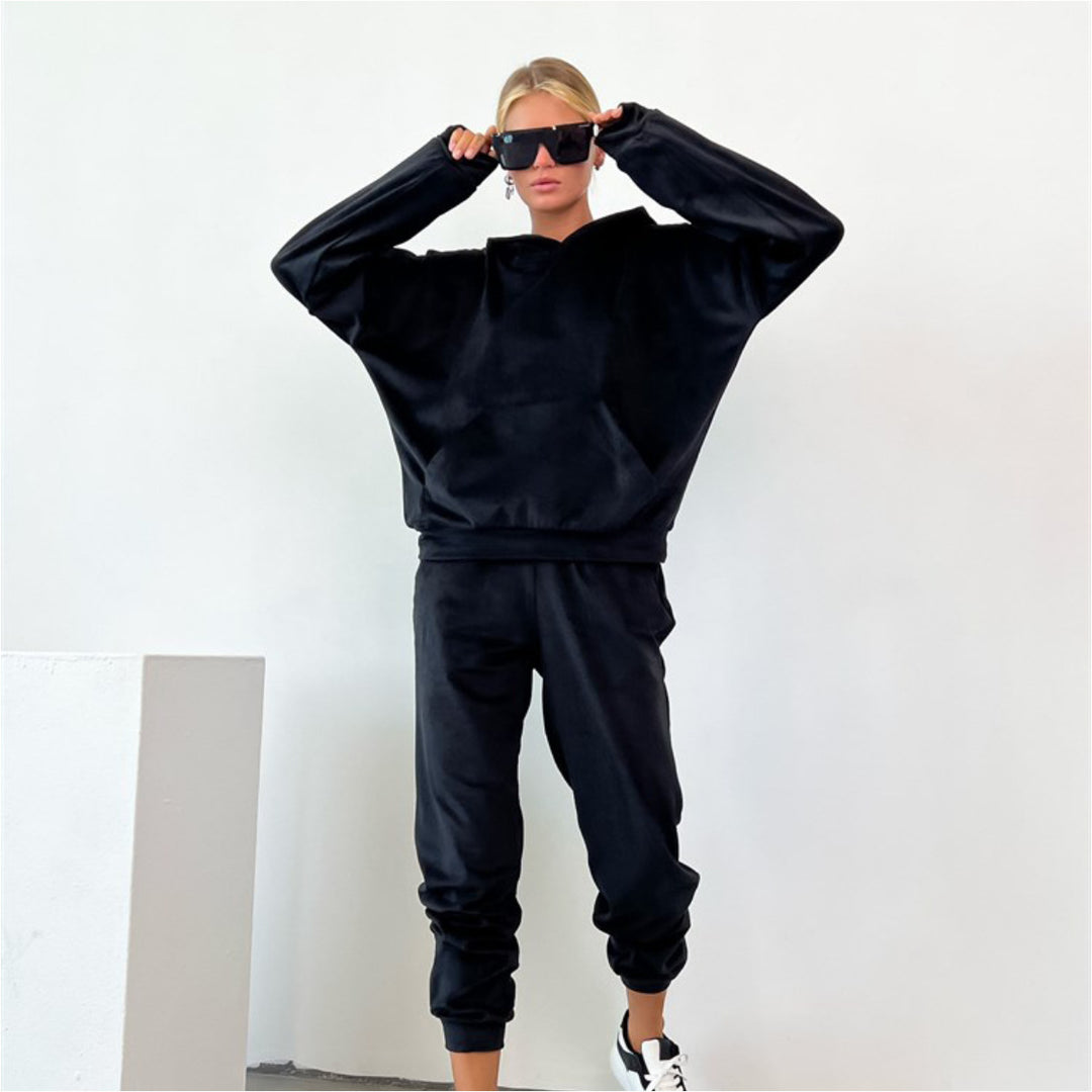 Damen Legere und kuschelige Fleece-Jogginganzug Drune