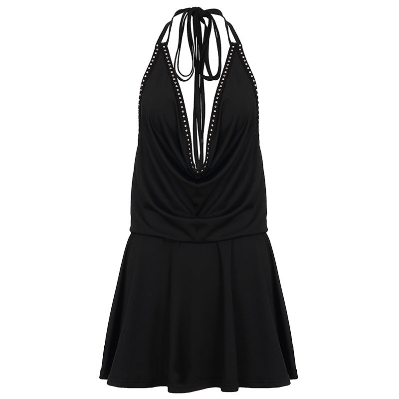Damen Schwimmkleid mit raffiniertem Halterdesign und funkelnden Strassdetails Drune