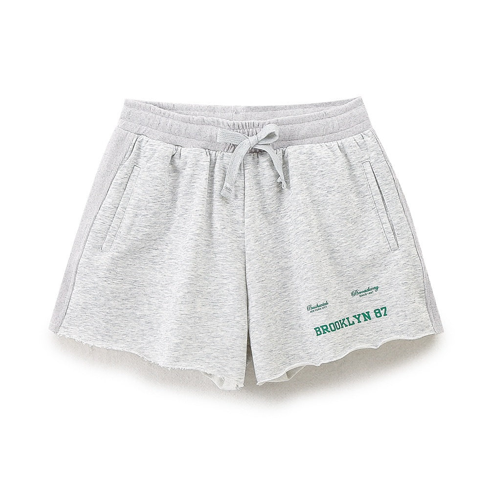 Damen lässige Freizeit-Shorts mit elastischem Bund und praktischen Taschen Drune