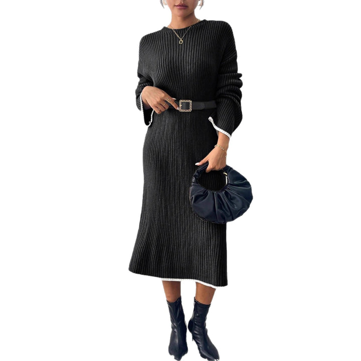 Damen lässiges Strickkleid mit Ribstruktur und weitem Schnitt Drune