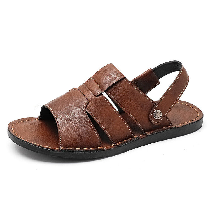 Herren Bequeme und elegante Leder-Sandalen mit verstellbarem Riemensystem Drune