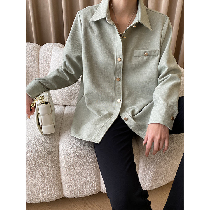 Damen Oversized Blousonjacke mit Knopfdetail Drune