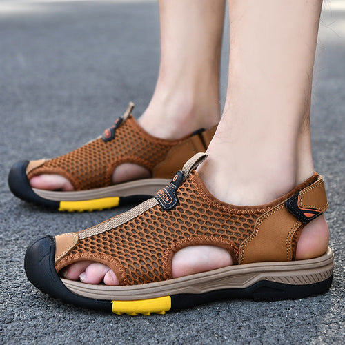 Herren Atmungsaktive Outdoor-Sandalen mit rutschfester Sohle und verstellbarem Riemen Drune