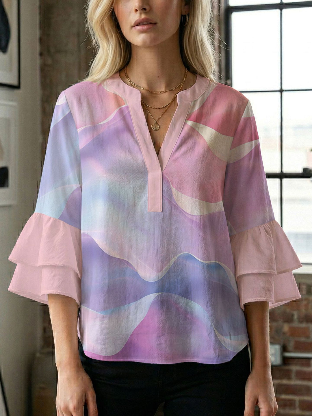 Damen Bluse mit wunderschönen floralem Design Drune