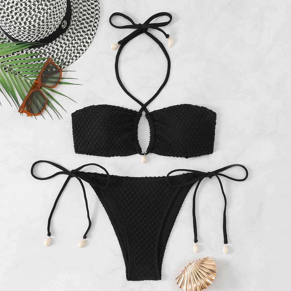 Damen Bikini-Set mit innovativem Bindemuster und modischem Cut-Out Drune