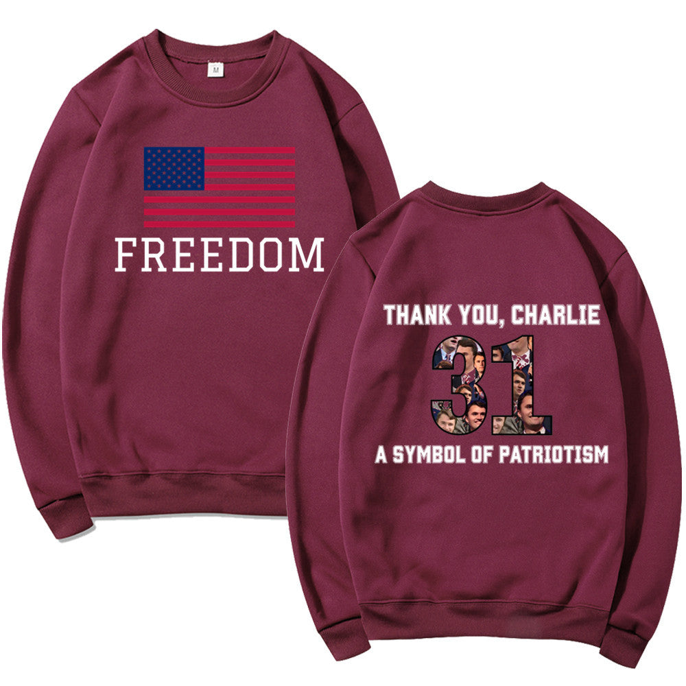 Damen Sweatshirt mit patriotischem Aufdruck und softem Material Drune