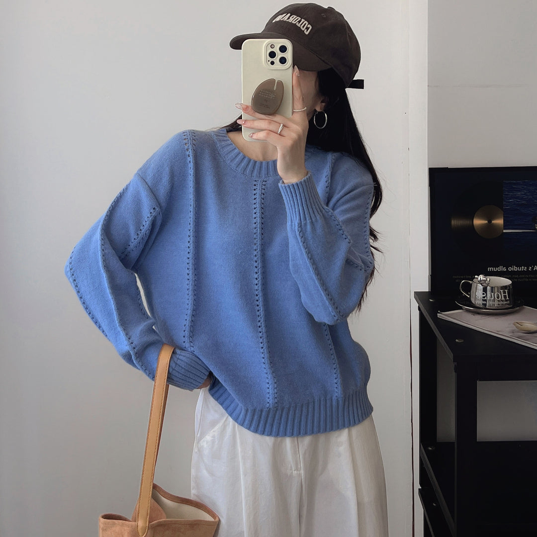 Damen Grobstrickpullover mit modernen Struktur-Details und lässigem Schnitt Drune