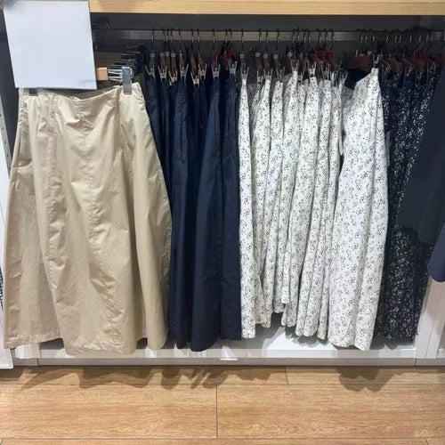 Damen Midirock mit elastischem Bund und seitlichen Eingrifftaschen Drune
