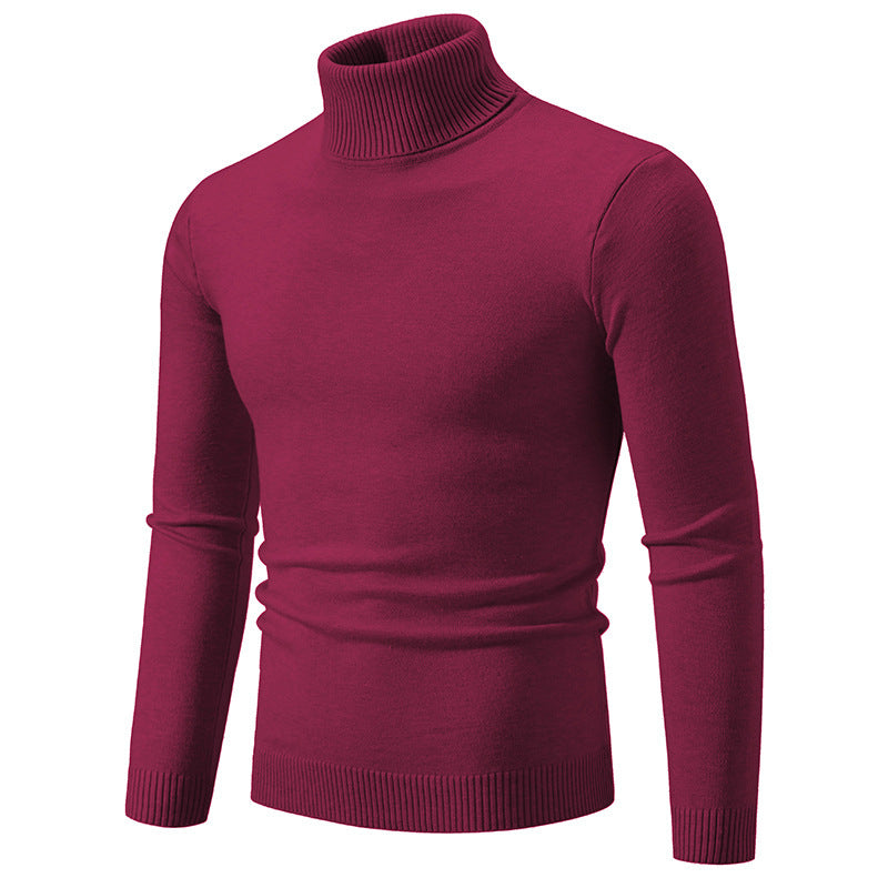 Herren nan taillierter Rollkragenpullover aus feinem Feinstrick mit geripptem Kragen Drune