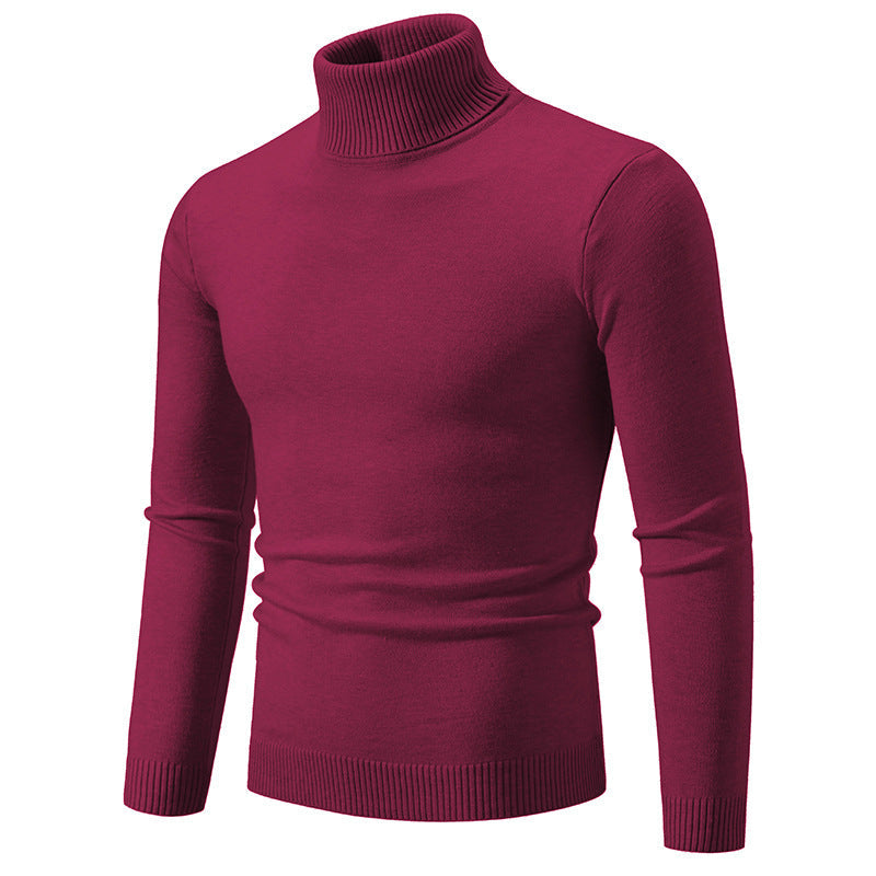 Herren nan taillierter Rollkragenpullover aus feinem Feinstrick mit geripptem Kragen Drune