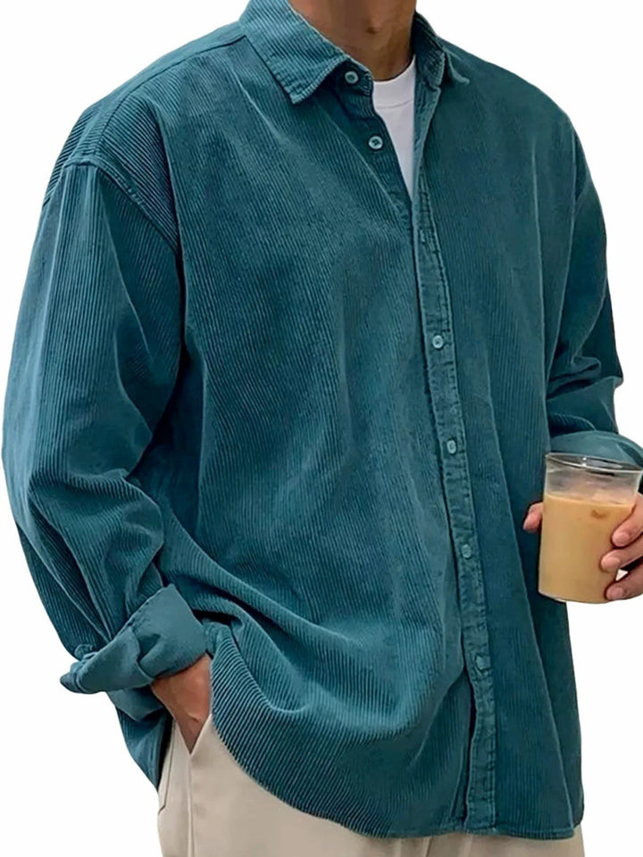 Herren nan lässiges Cordhemd aus Feincord mit Oversize-Schnitt Drune