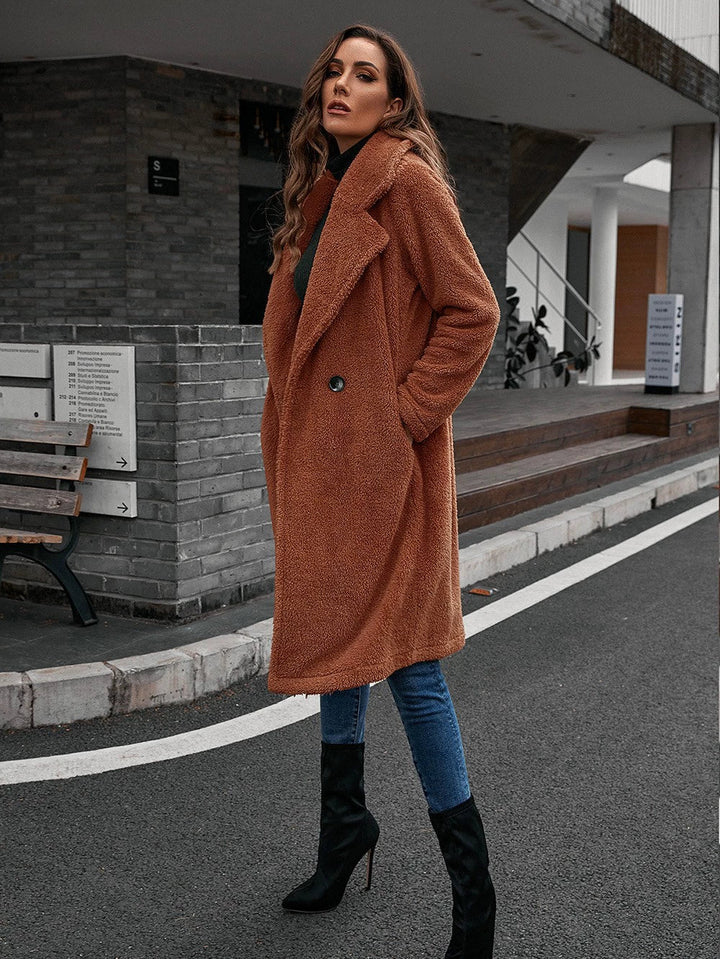 Drune | Windbreaker Jacke Lässige Passform Wolltextur Einreiher mittellang