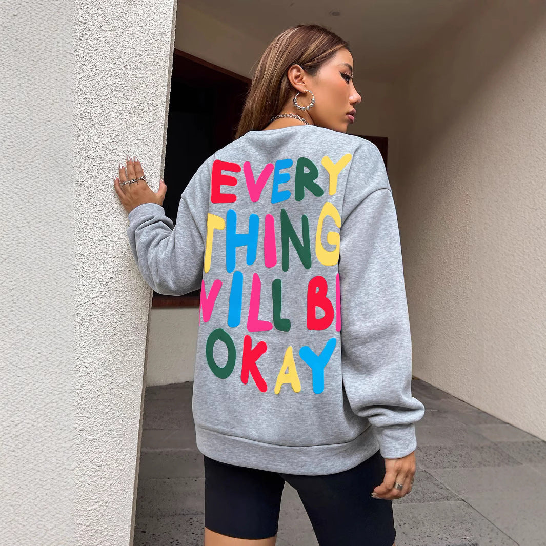 Damen Sweatshirt mit buntem Schriftzug Drune
