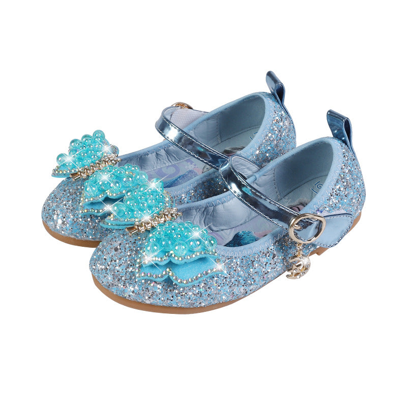 Mädchen Glitzernde Ballerinas mit Schleifenapplikationen Drune